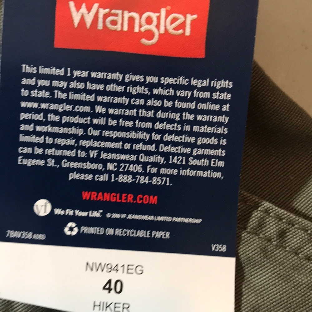 Sz 40 Wrangler Authentics Mens Utility Hiker Short - Picture 7 of 7